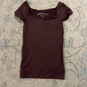 Aeropostale long fitted t-shirt xs brown